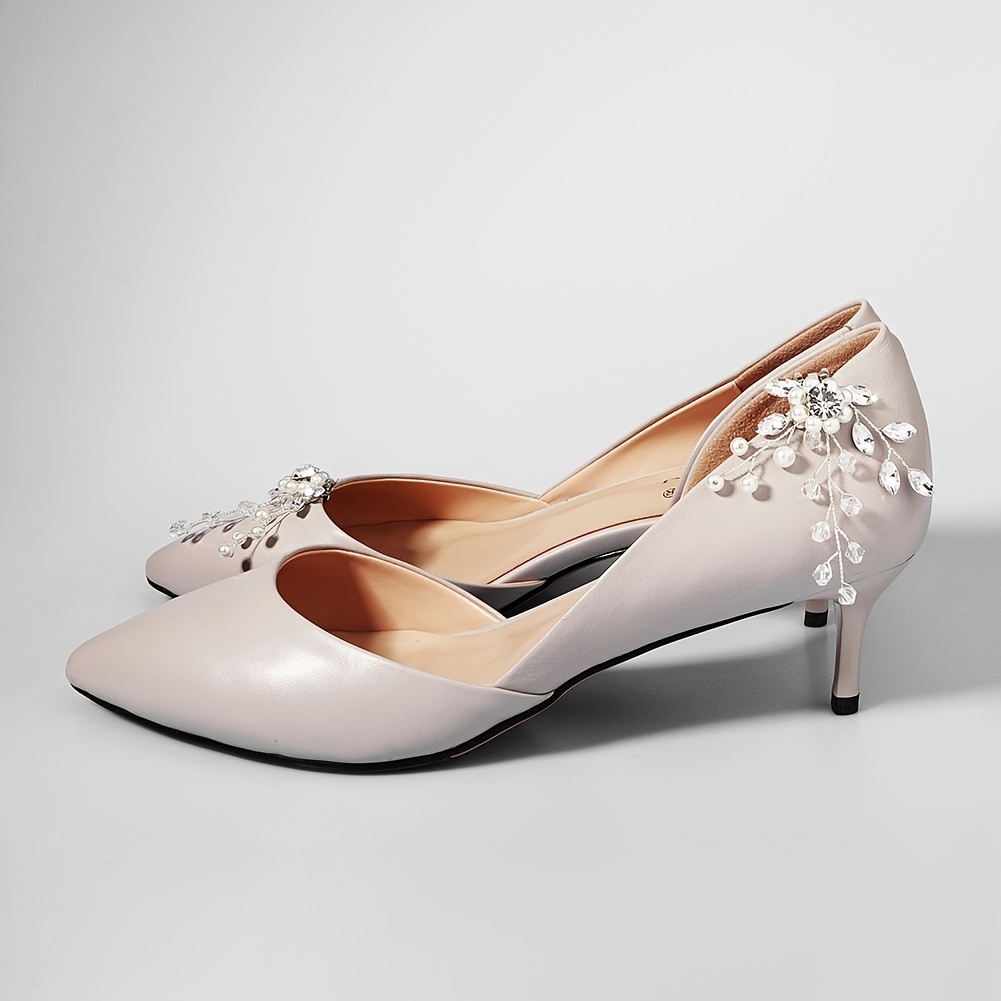 Crystal Pearl Rhinestone Shoe Clips for Wedding Party