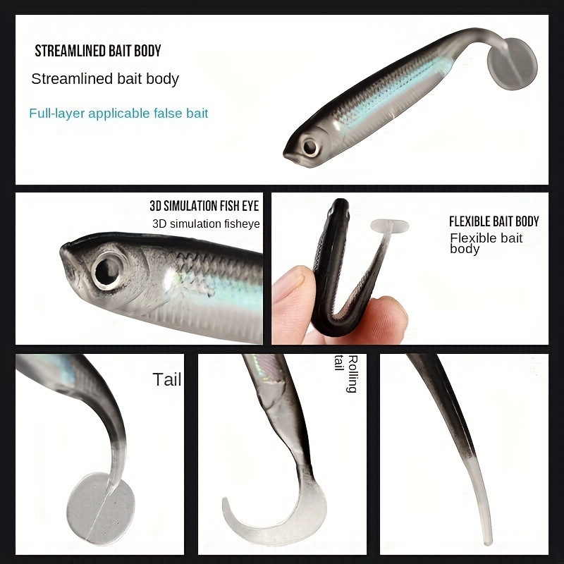 Paddle Tail Swimbait Soft Bionic Bait Aluminum Foil - Temu