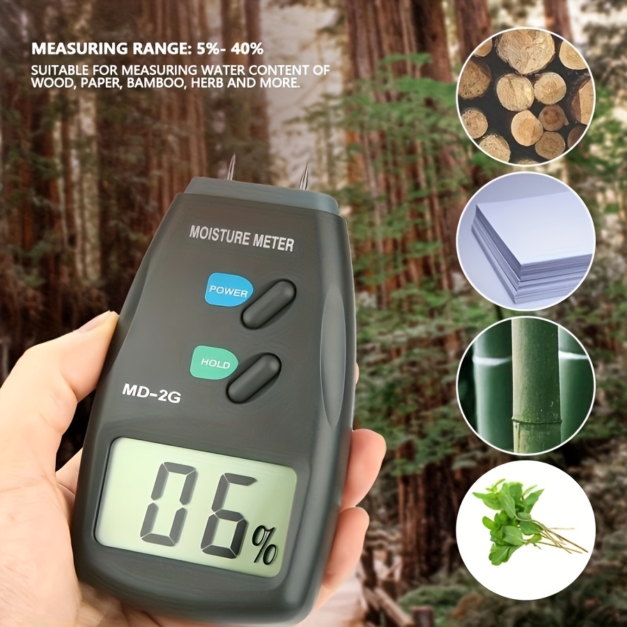 Digital 2 in 1 Pin Wood moisture meter Humidity Tester Hygrometer Detector