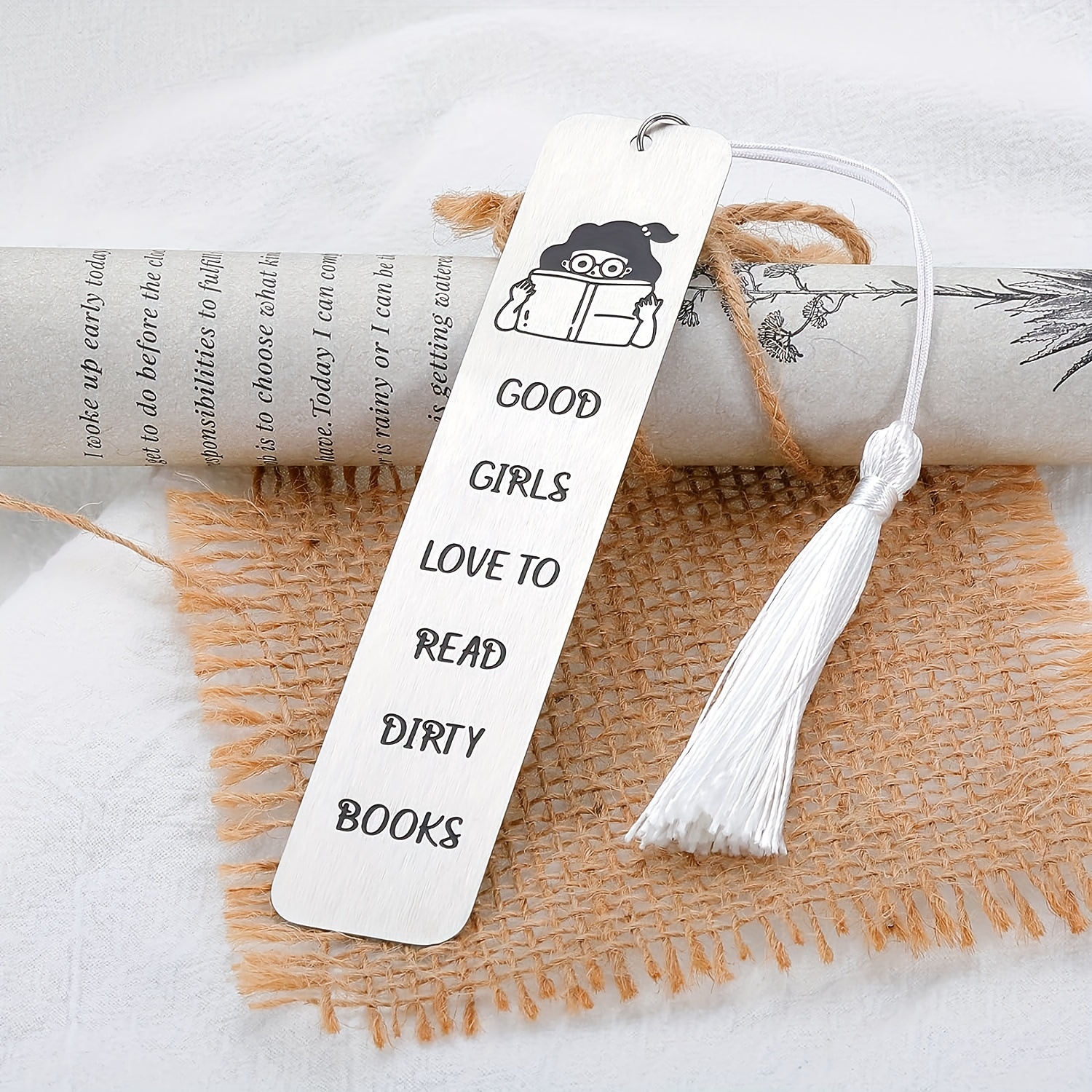 Stainless Steel Funny Reading Gift Bookmark With Tassel For - Temu