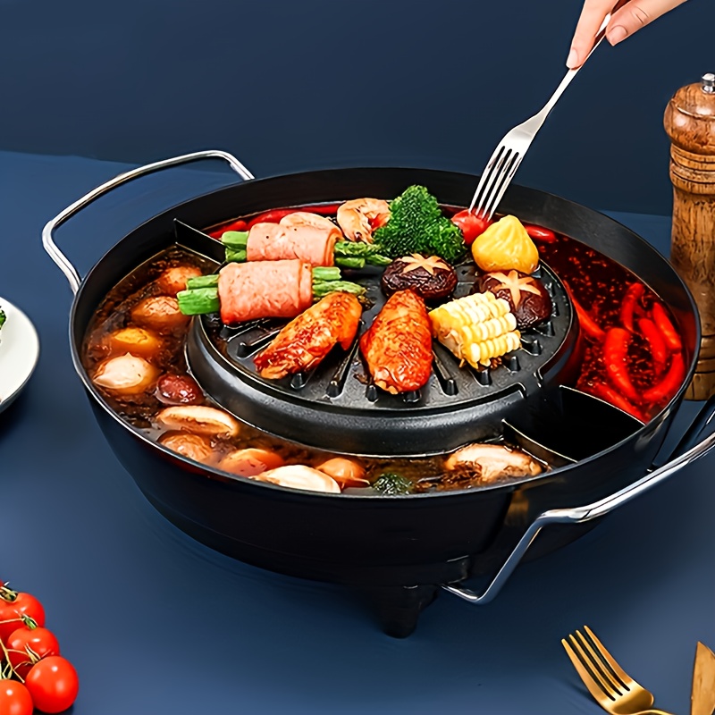 1pc, Electric Hot Pot Grill Barbecue, Household Electric Hot Pot, Super  Electric Hot Pot, Cookware, Kitchenware, Kitchen Accessories Kitchen Stuff  Sma