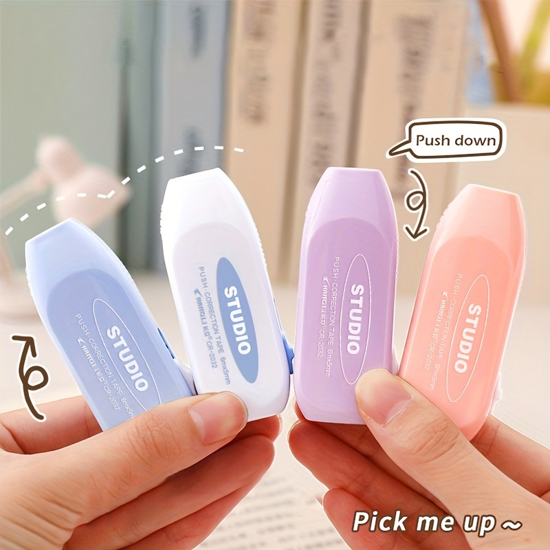 BITOSEE White Out Correction Tape, Cute Quick Dry Japanese White Out Tape Pen,with Easy to Use Kawaii Pen Shaped Applicator, for Cute Office School