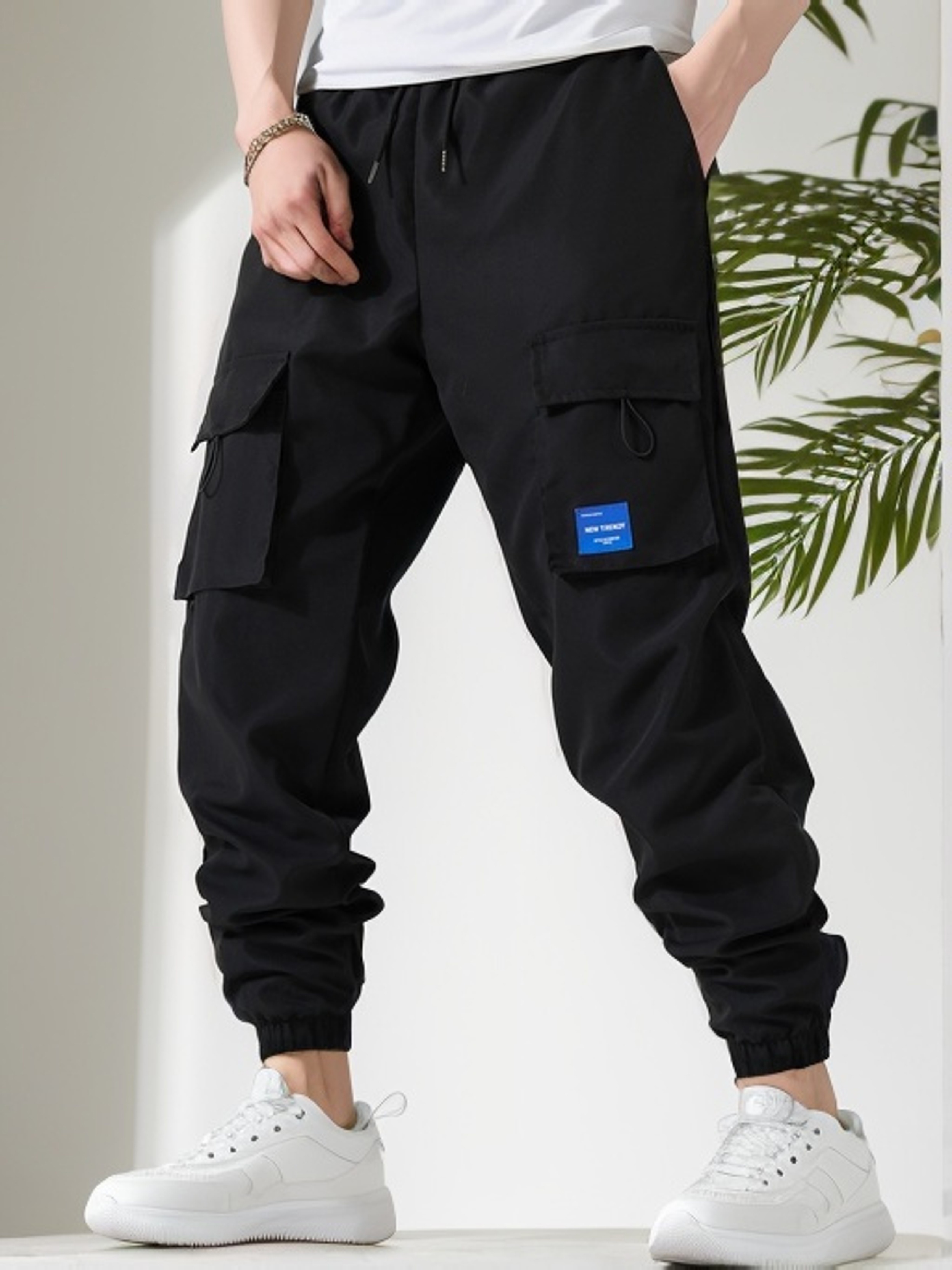 Pantalones cargo casuales para hombre, ajuste holgado, clásicos, ligeros,  cómodos, con múltiples bolsillos, otoño 2023