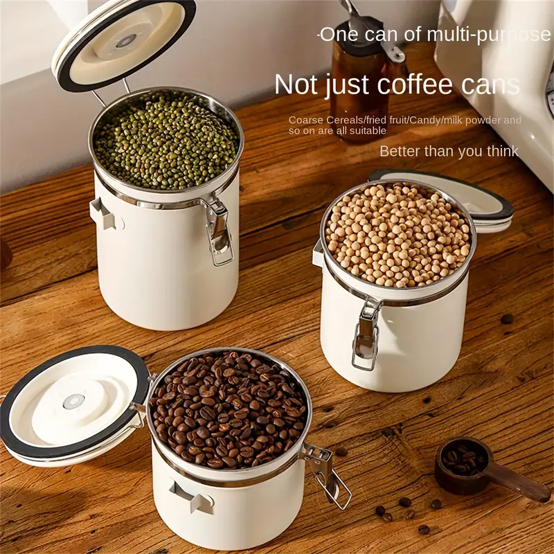 Stainless Steel Airtight Coffee Container Spoon Coffee Bean - Temu Canada