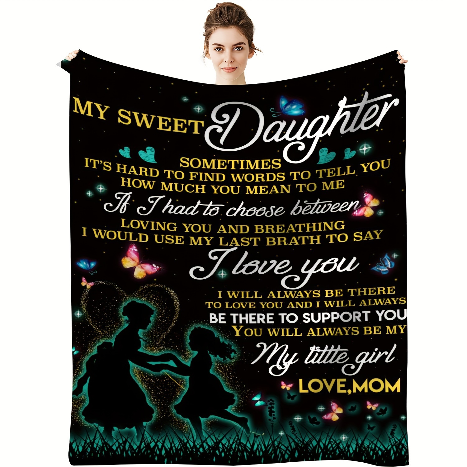 Flannel Blanket To My Mom Form Daughter Blanket Warm Cozy - Temu