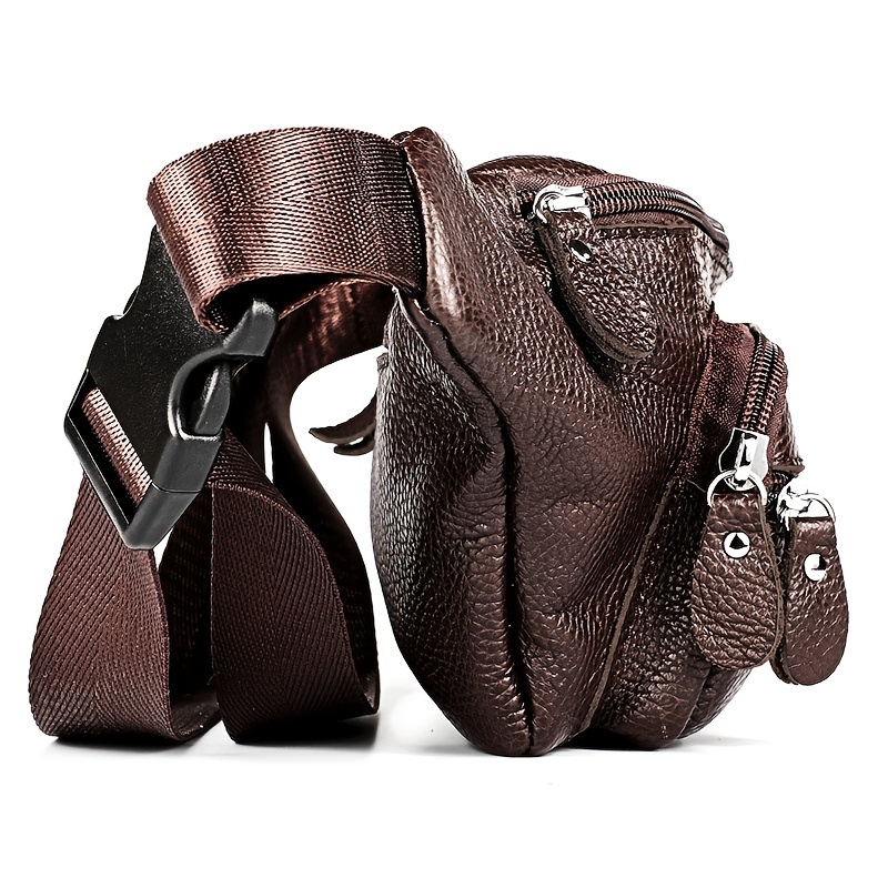 Genuine Leather Waist Bag For Men Fanny Pack Bum Bag Fashion