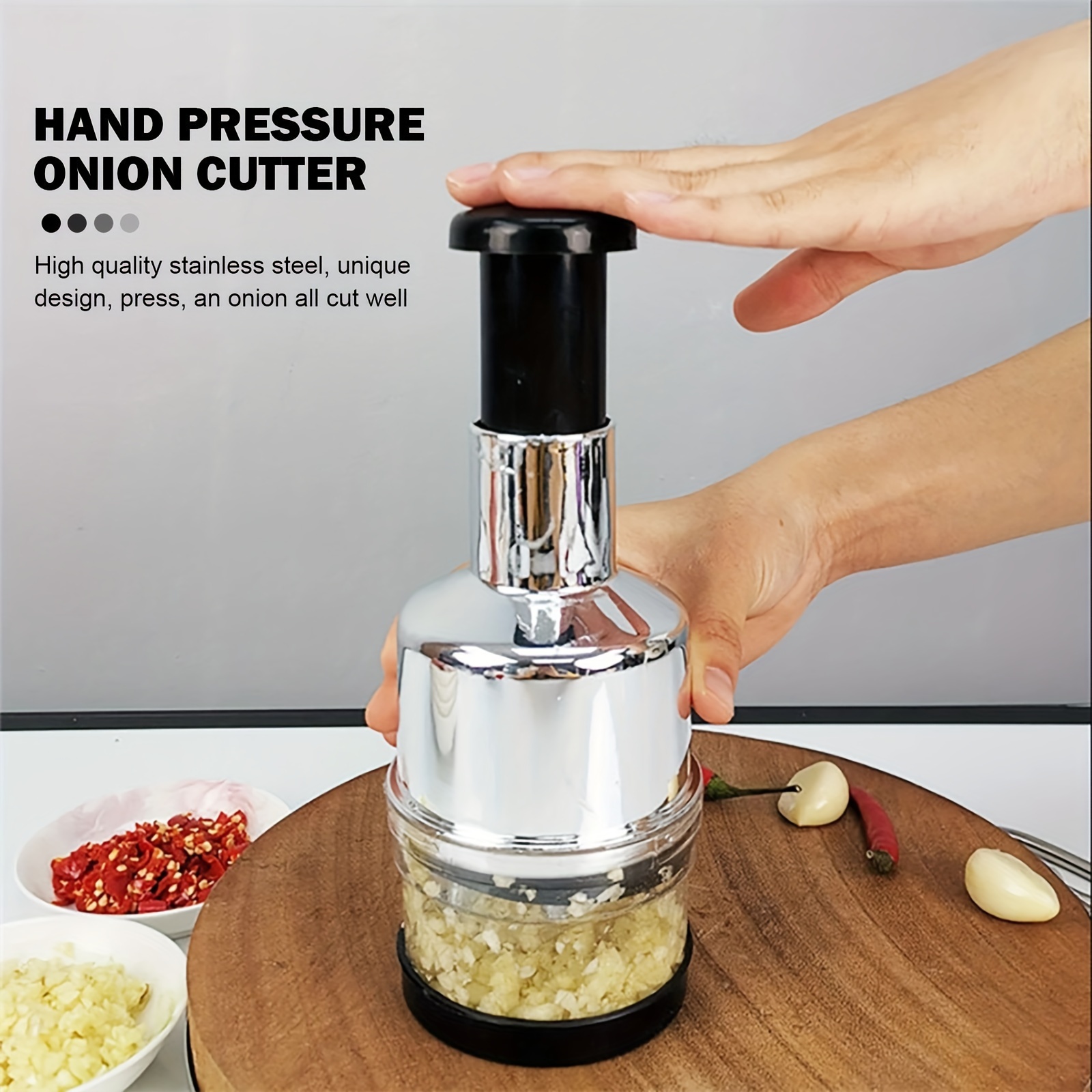 Manual Hand Press Garlic Onion Vegetable Food Chopper Cutter