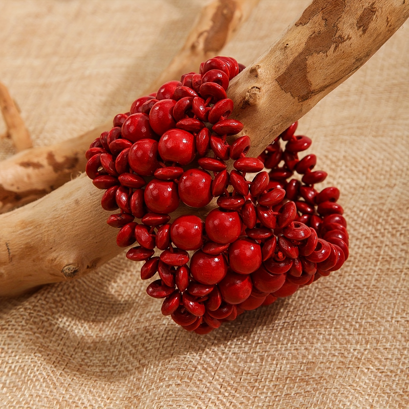 TEMU Bracelet Bohème pour Femmes - Perles de Bois Élastiques avec Broderie Multicolore, Bijoux de Haute Qualité pour Tous et Occasions Formelles,