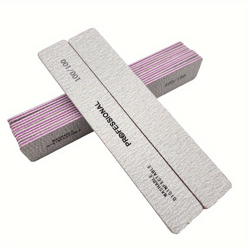 Professional Square Nail File 80 100 180 Grit Poishing Files - Temu