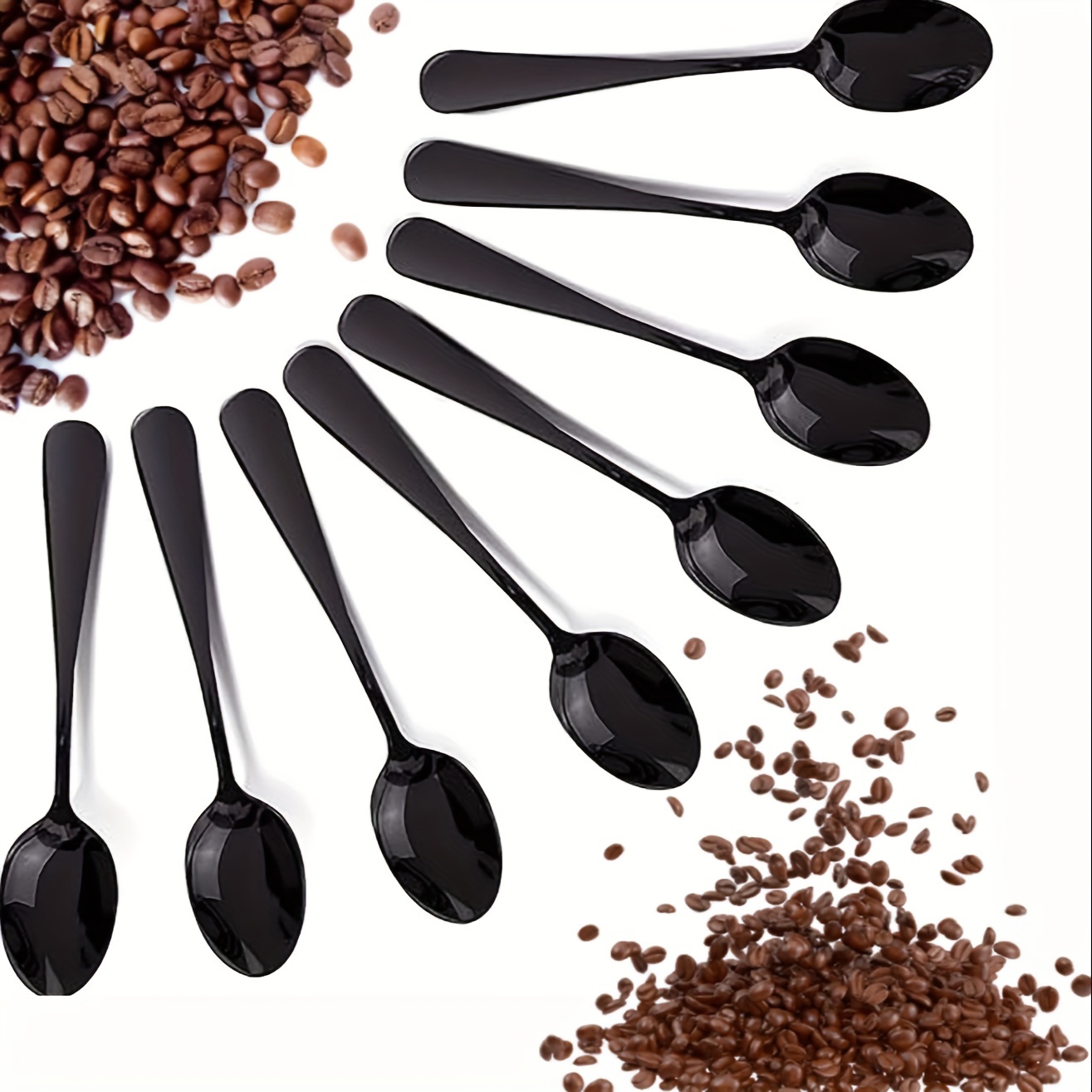 Stainless Steel Black Iced Tea Spoon Mixing Spoon Coffee - Temu