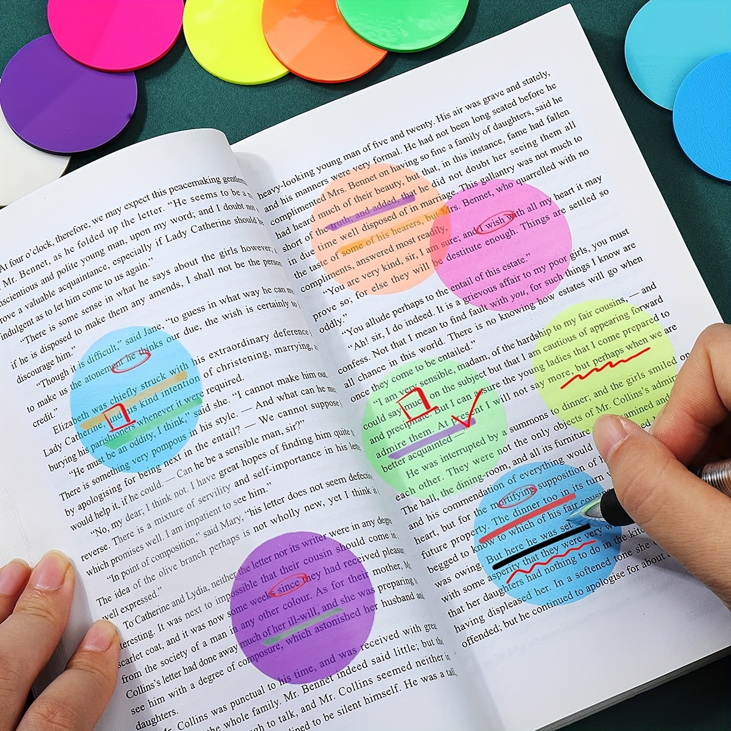 Transparent Sticky Note Tabs for Books, 200 PCS Vintage Clear Waterproof  Self-Adhesive Translucent Colorful Sticky Index Tabs for Annotating Books