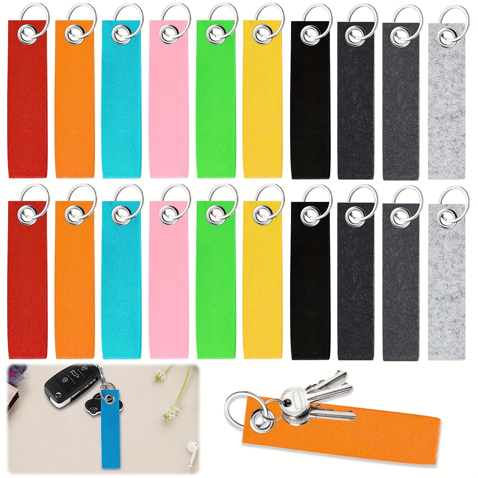 

20pcs Porte-clés En Feutre Avec Anneau En Acier Porte-clés En Laine Feutrée Charme Commémoratif Pour La Décoration DIY Porte-clés Artisanal