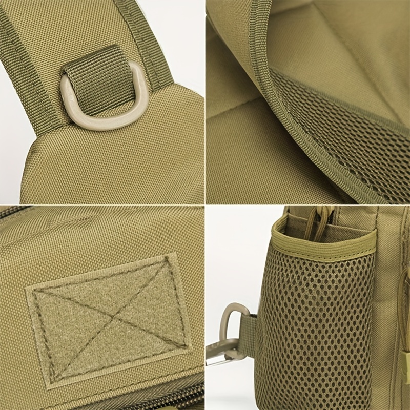 Leather Chest Bag Black Tactical Crossbody Bag Sling 