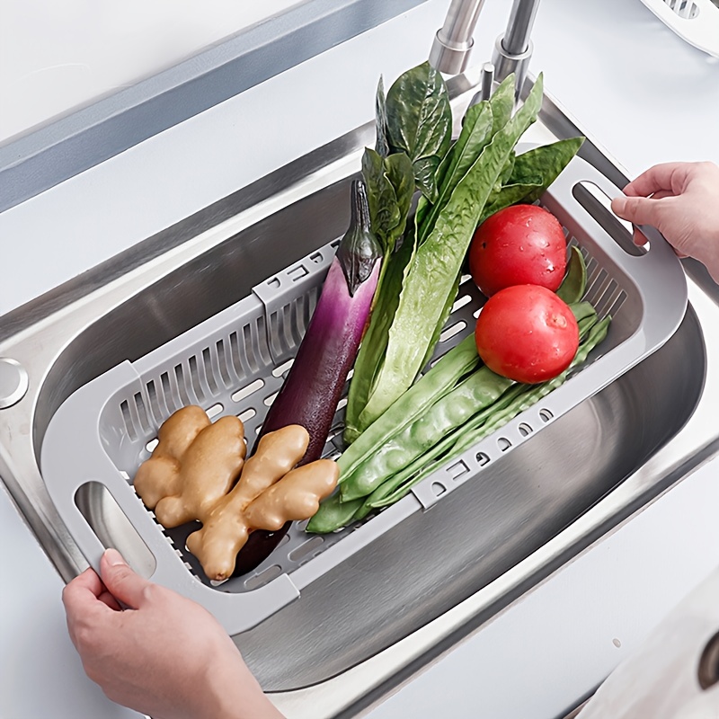 Adjustable Over the Sink Drain Basket for Fruits & Veggies