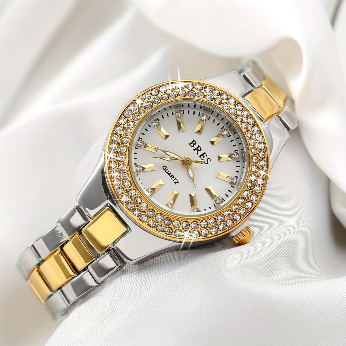 Reloj Mujer Diamantes Imitación Correa Acero Resistente Agua - Temu