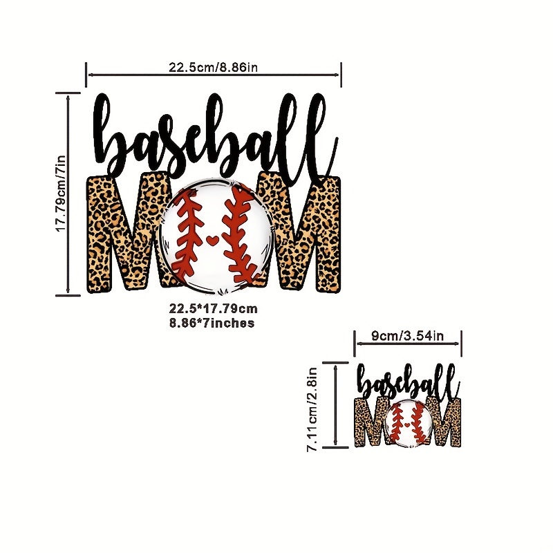 1pc Sport Baseball Mom Heat Transfer Patches Vinyl Designs Iron On