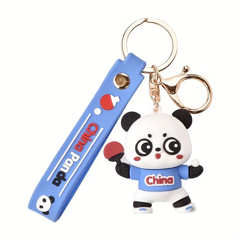 PVC Panda Keychain Pendant Cartoon Animal Cute Bag Key Chain Keyring  Ornament Bag Purse Charm Accessories