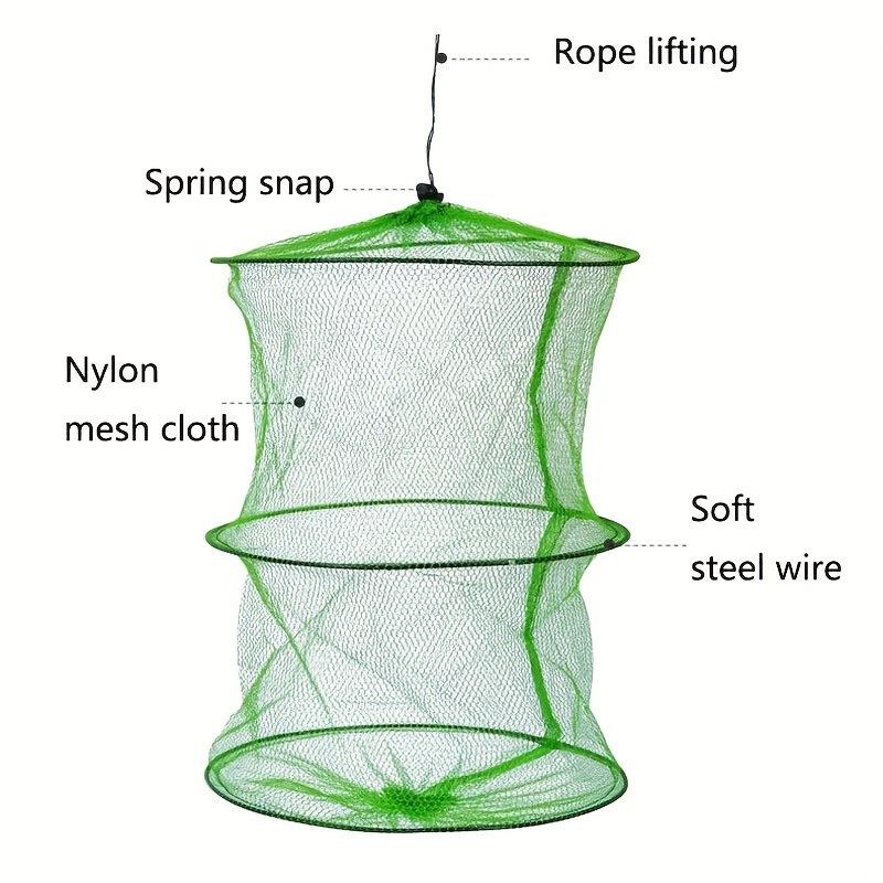 Fishing Catch Cage Versatile Foldable Fishing Trap Net Catch Minnow  Crayfish Shrimp with This Collapsible 6/8-hole