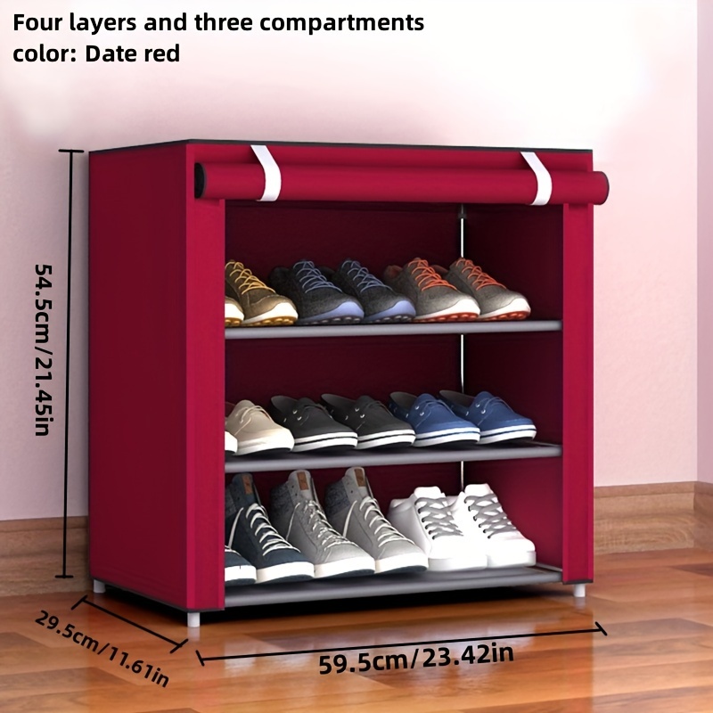 3/4/5/7 layer Metal Shoes Storage Rack Free Standing Shoes - Temu