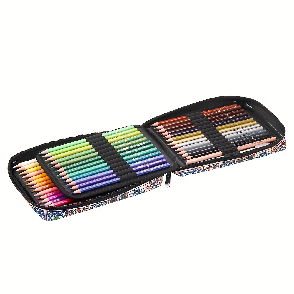 KALOUR Premium Colored Pencils for Adult Coloring Book,Set of 72 Colors,Zipper Pencil Slot Case,with Sharpener,Soft Core,7 Metallic Color