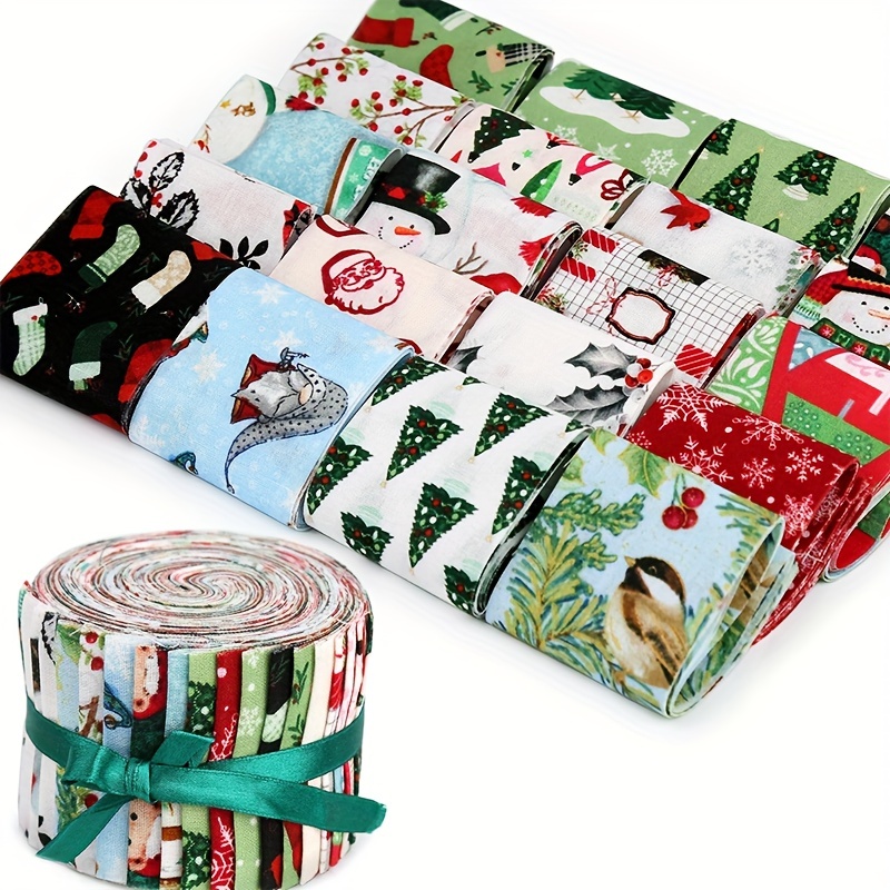 Christmas Jelly Rolls Quilting  Patchwork Christmas Fabrics - 20 Fabric  Quilting - Aliexpress