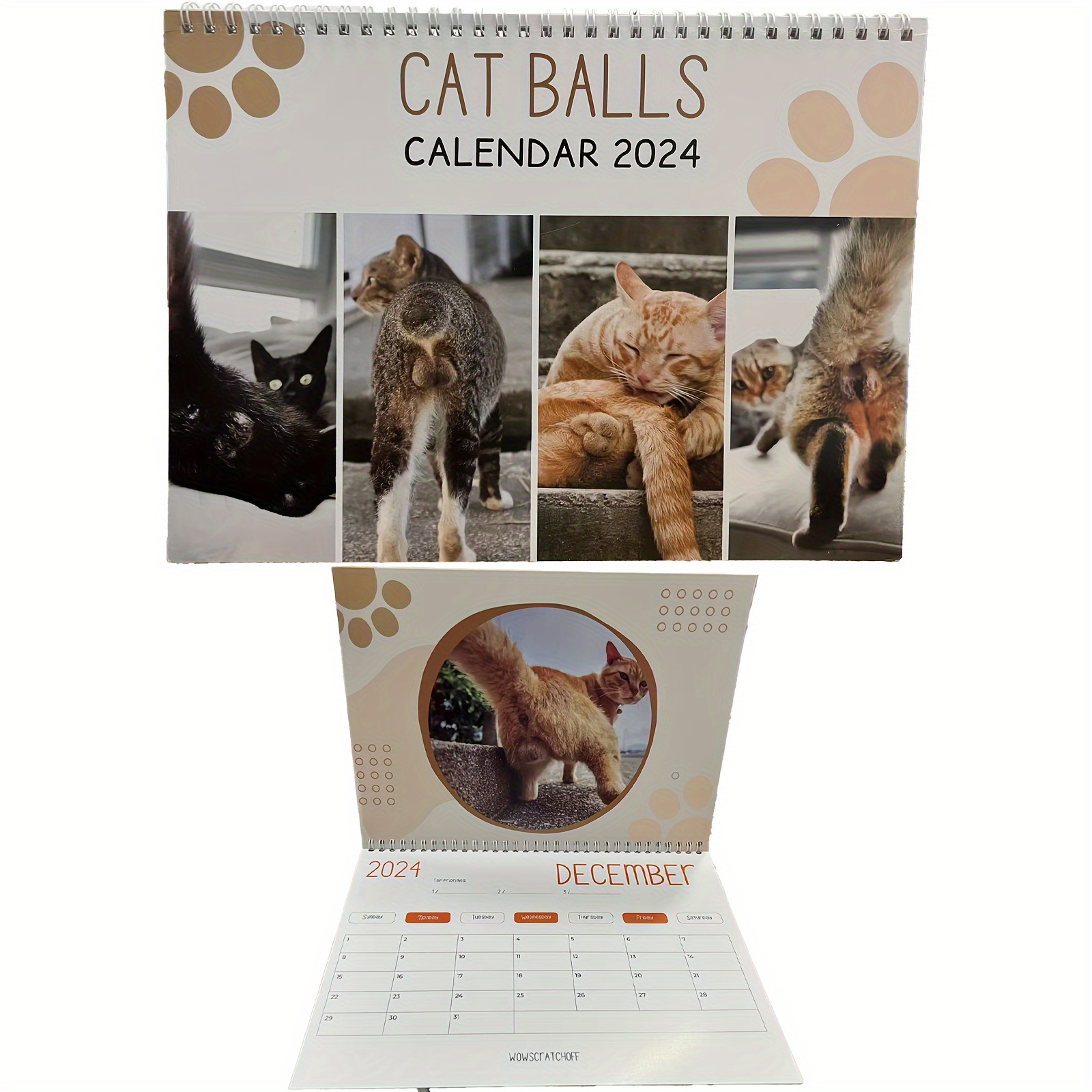 Calendario 2024 di palline per gatti piccoli con divertenti immagini di  gatti, calendario di culi di animali domestici carino, regalo di scherzi di  12 mesi per gli amanti dei gatti – i