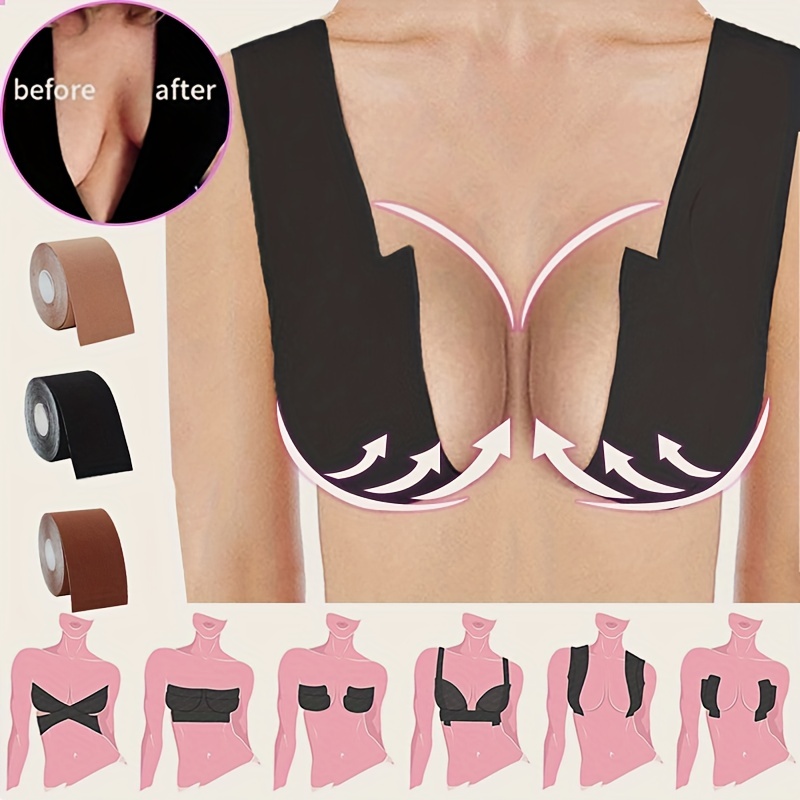 1Pair Breast Lift Tape Push Up Self Adhesive Silicone Prevent Sagging  Invisible Nipple Cover Party Supplies ,Skin Color 