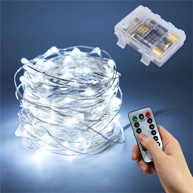 Led Curtain Lights 8 Modes Battery Box Remote Control Fairy - Temu