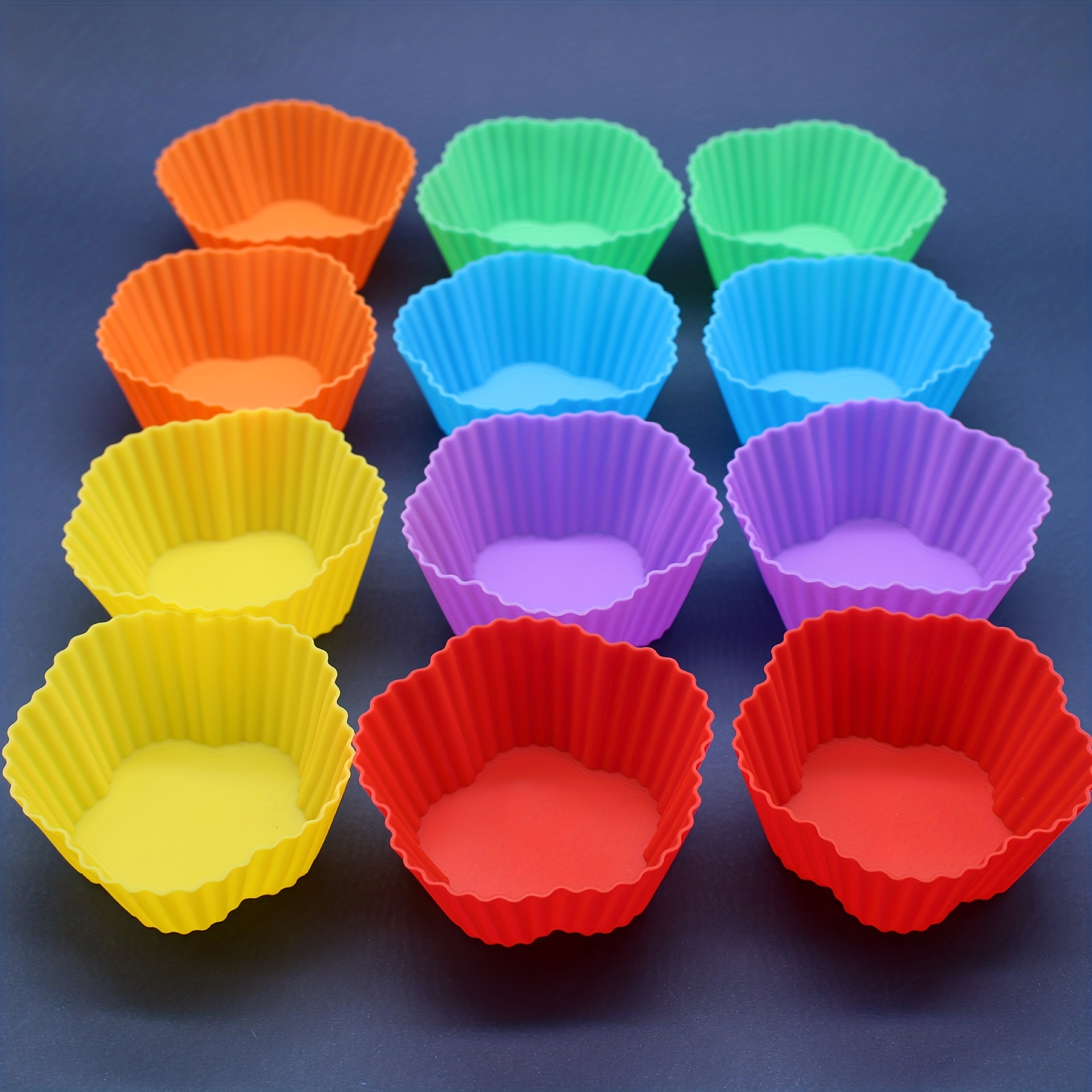 Silicone Muffin Cupcake Cup Mold Baking Paper Cup Oven Household Steamed  Cake Mold - Temu