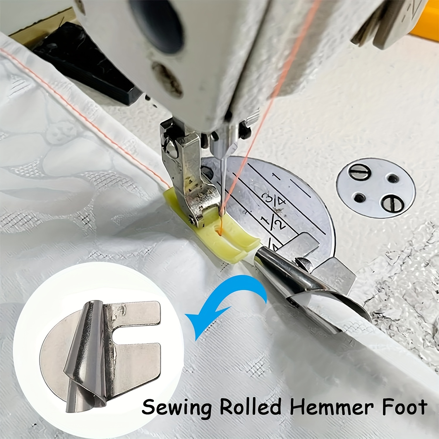 Sewing Rolled Hemmer Foot, 8 Sizes Wide Rolled Hem Pressure Foot Sewing  Machine Presser Foot Hemmer Foot - Temu Philippines