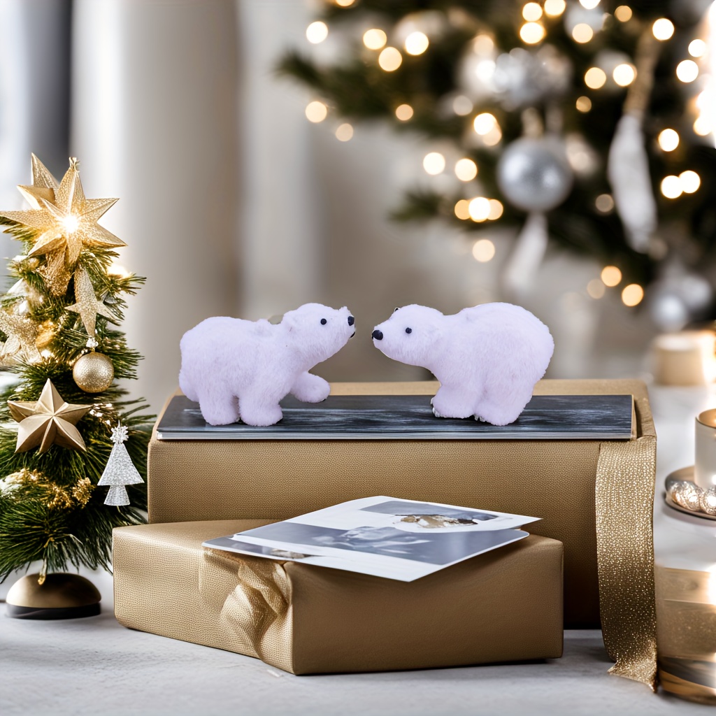 Figurine D'ours Polaire De Noël 2 Pièces/ensemble Pendentif - Temu France