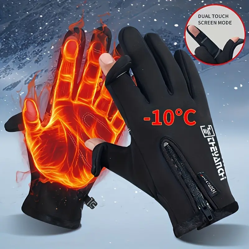 1pair Waterproof And Cold Proof Mens Gloves With Non Slip Grip And Index  Finger Ideal For Outdoor Sports And Fishing In Spring And Winter With Added  Warmth, Today's Best Daily Deals