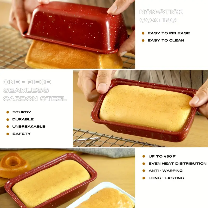 Red Loaf Pans, Tart Pie Cakes Brownies Bread Pan For Christmas Day,  Nonstick Heavy Duty Backing Tools, - Temu United Kingdom