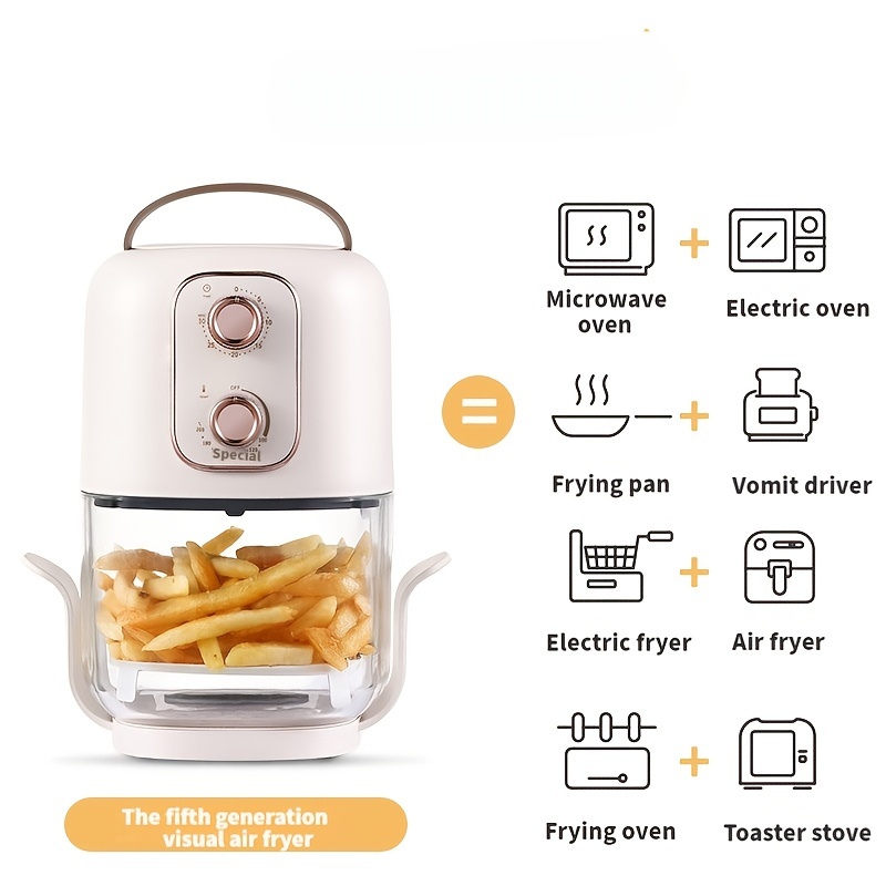 MORE TASTE Mini Air Fryer 2.7QT/3L Small Size Compact for 1-2 People Vortex  Air Fry, Broil, Bake, Roasts, Reheats, Dehydrates for Quick Easy Meals