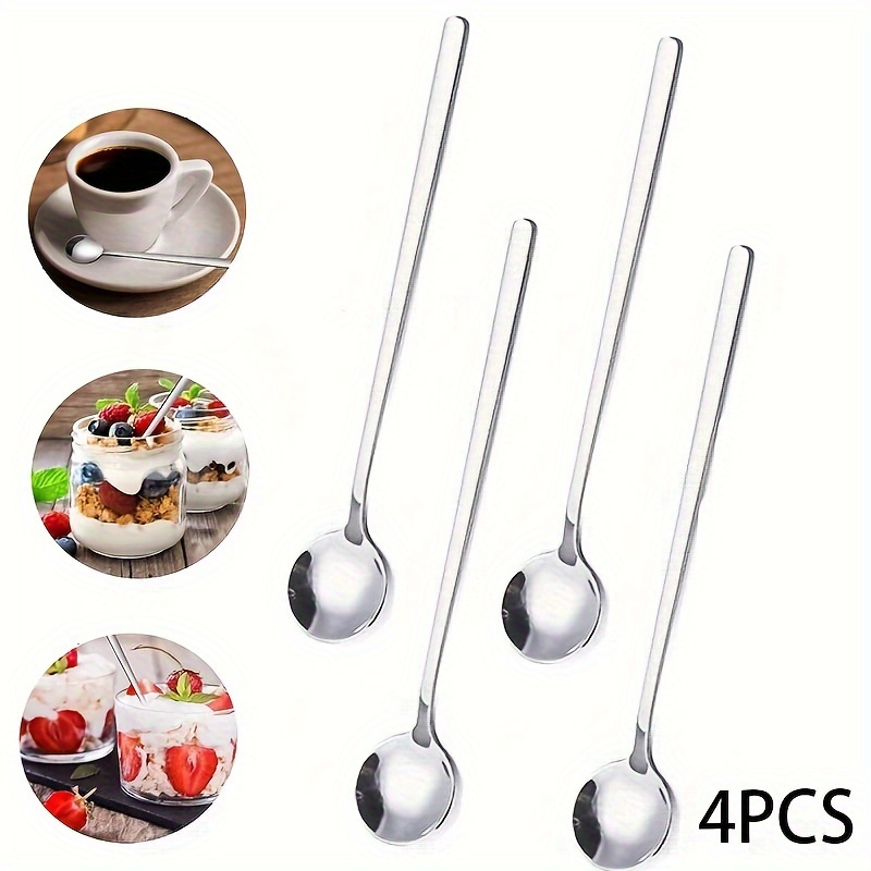 4 Pcs Petites Cuillères Rondes Dorées Remuer Café - Temu France