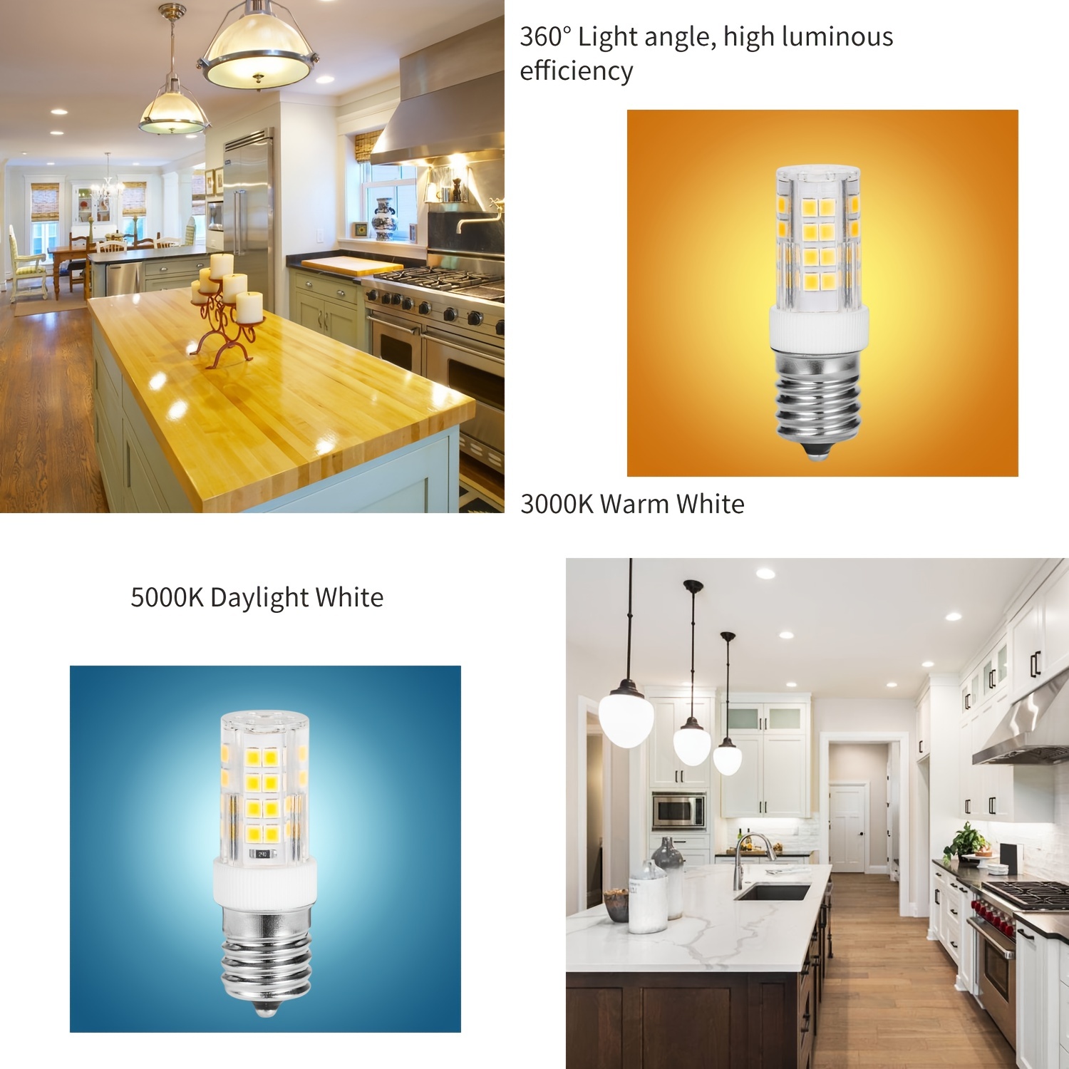 E17 LED Bulb, 4W Microwave Oven Bulb, Stove Hood Light Bulbs