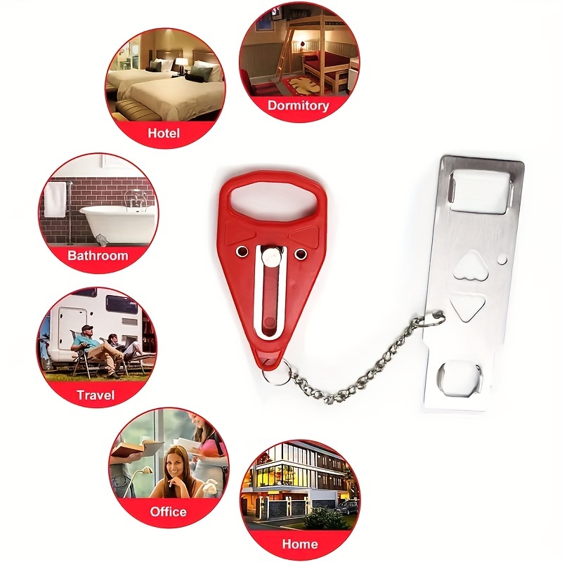 Portable Door Lock Extra Lock for Home Security & Privacy
