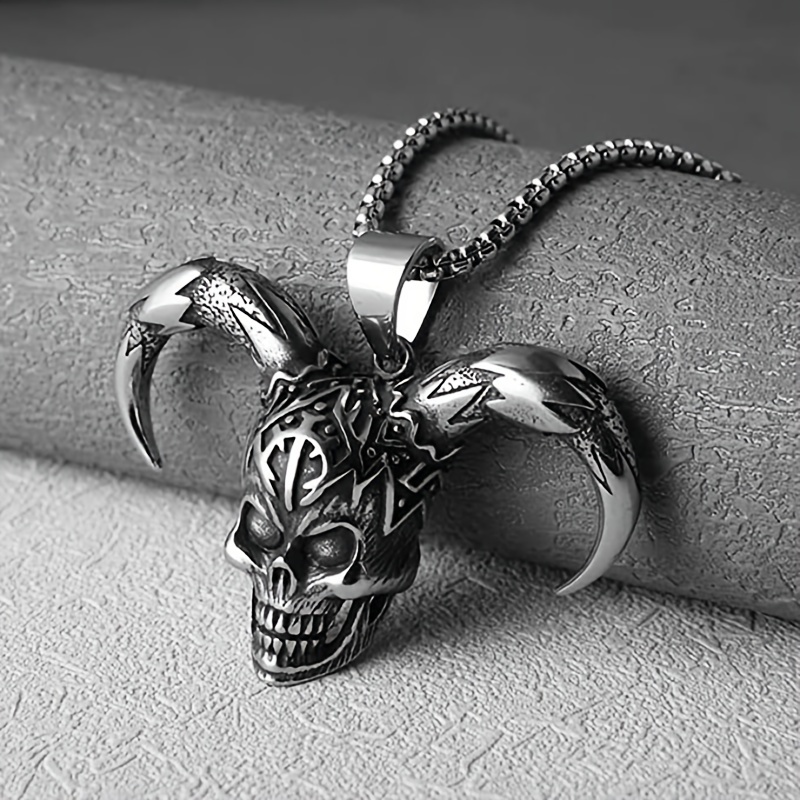 1 Stück Halskette mit Totenkopf-Anhänger, Gothic-Mode, einfache  Andenkengeschenke für Männer und Frauen