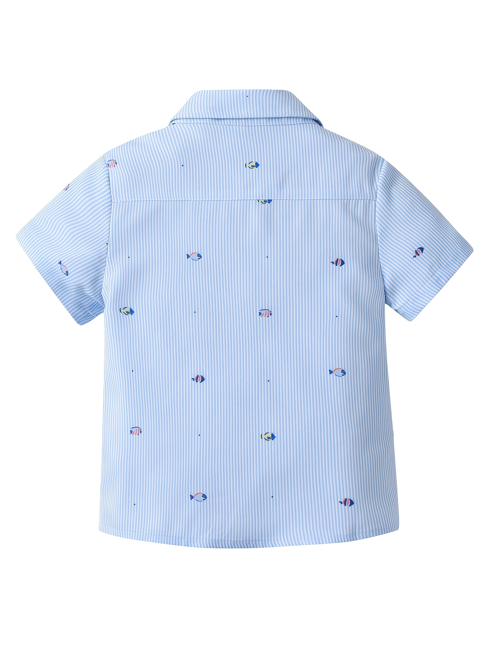 Graffiti Stripe Print Boys Lapel Shirt Summer Casual Top