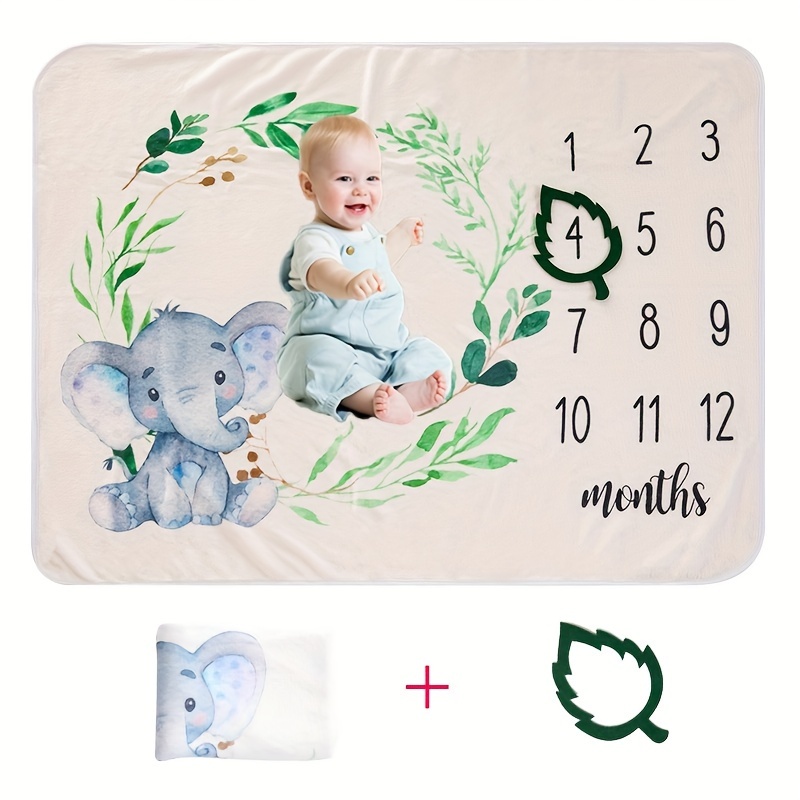 Manta mensual de hitos para bebé para niño y niña, manta mensual para fotos  de bebé, manta de fotos de bebé para recién nacido (luna floral, 40 x 60