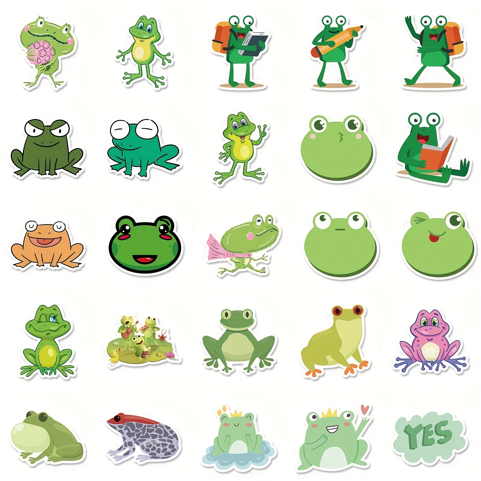 Kawaii Frog Stickers Cartoon Animal Cute Frogs Graffiti - Temu