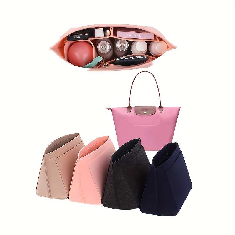 Simple Insert Storage Bag, Solid Color Portable Cosmetic Organizer For Shoulder  Bag And Handbag - Temu