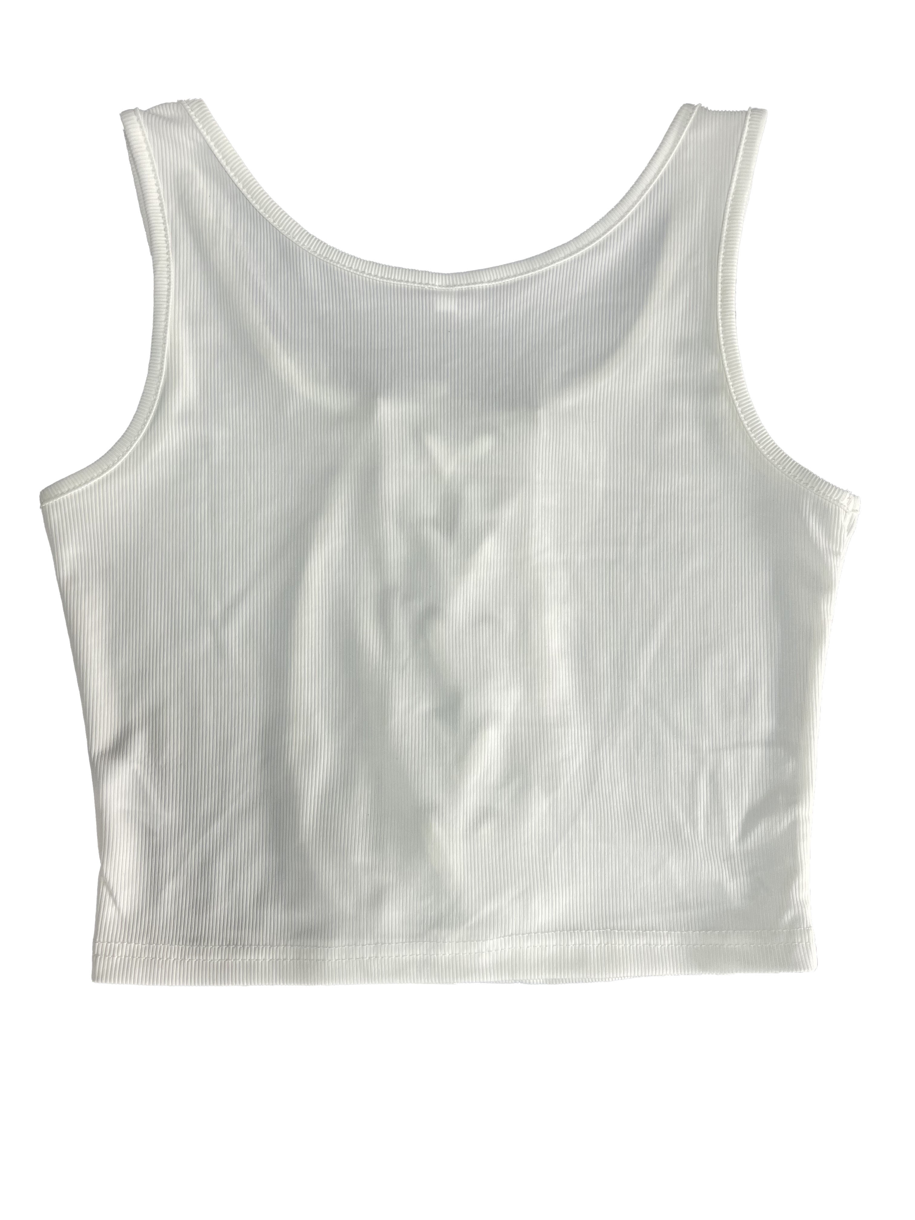 Women's Criss Cross Front Tank Top (Color : White, Size : Large