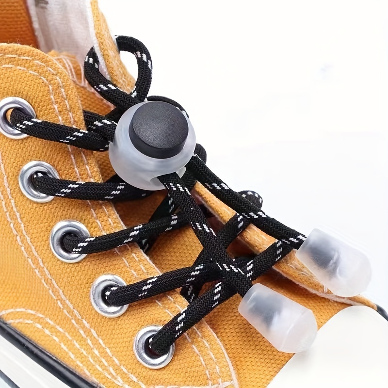 Free tie Shoelaces Set 2pce Shoelaces Snap Fasteners - Temu