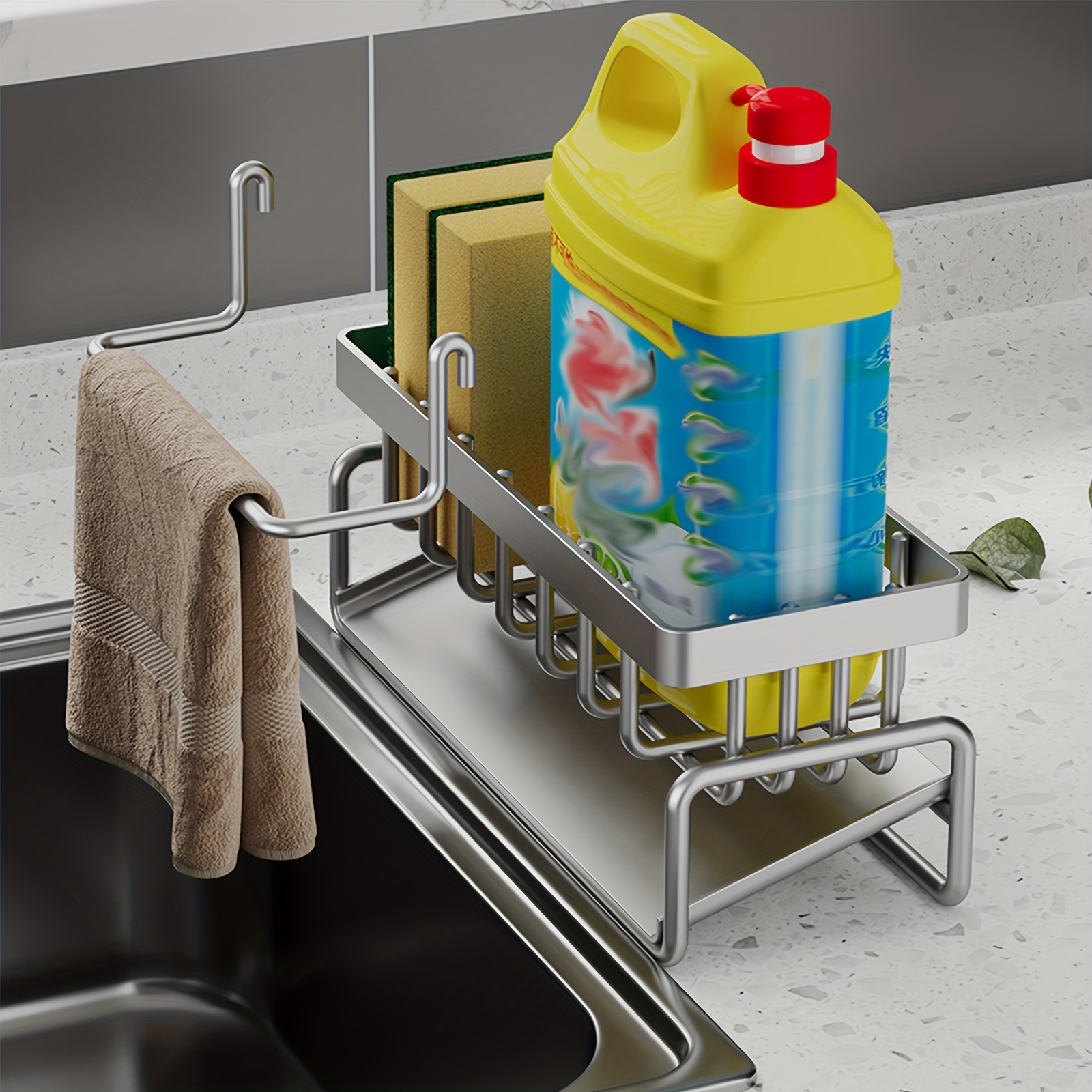 Kitchen Sink Sponge Or Rag Storage Metal Organizer Household - Temu