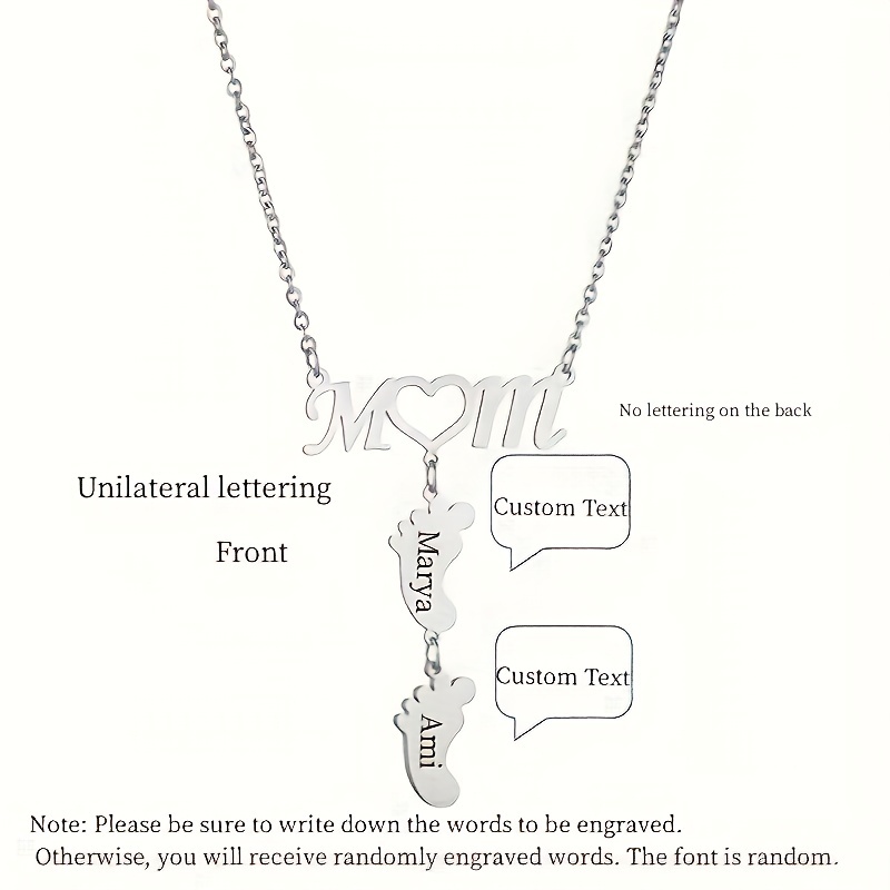 Mom necklace on sale with footprints