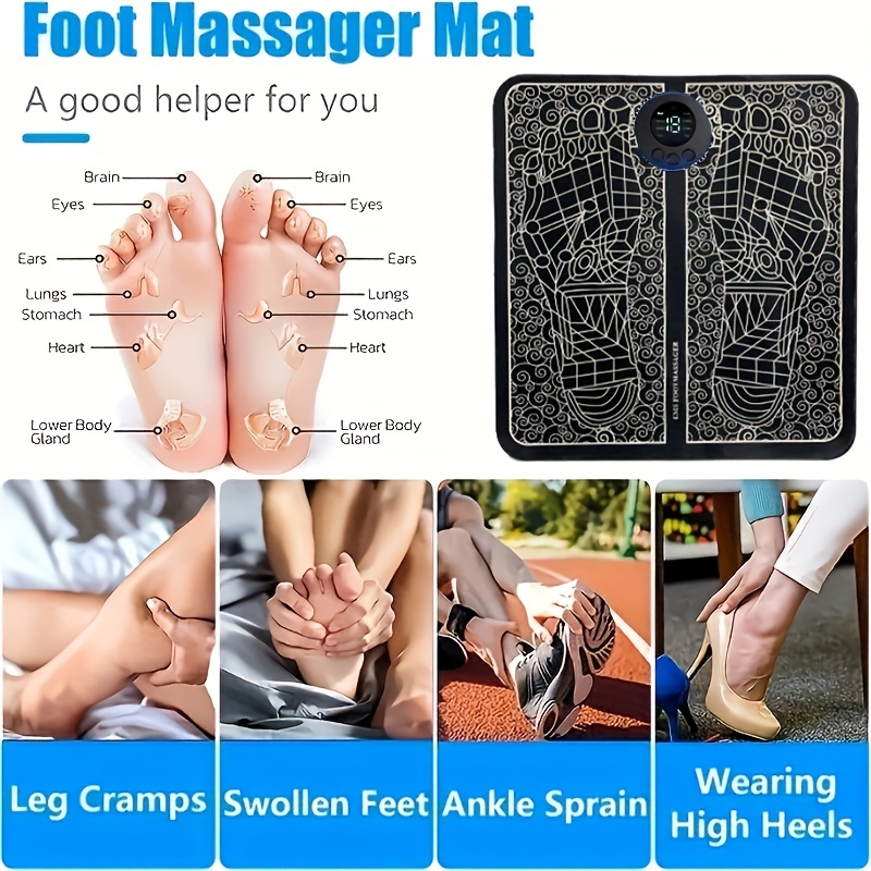 Electric Ems Foot Massager Pad Remote Controlable & Rechargeable