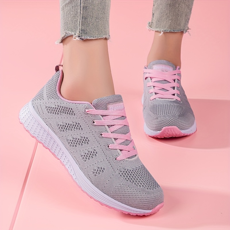 Women's Breathable Lace Casual Sneakers Comfortable Walking - Temu