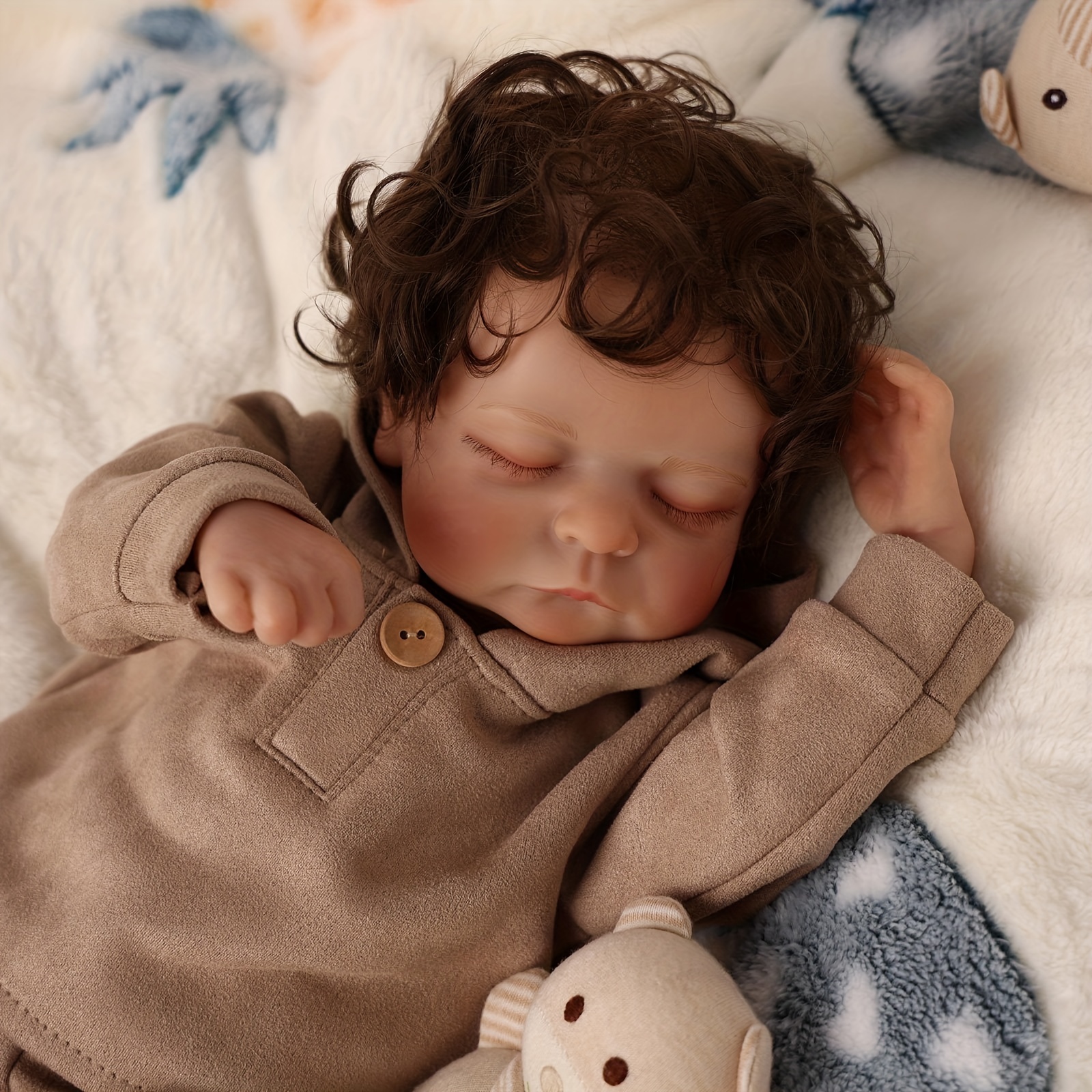 Lucy Reborn Finished Doll Bebe Reborn Doll Inch New Face Realistic Reborn  Sleeping Newborn Baby Boy Real Doll Kids - Temu