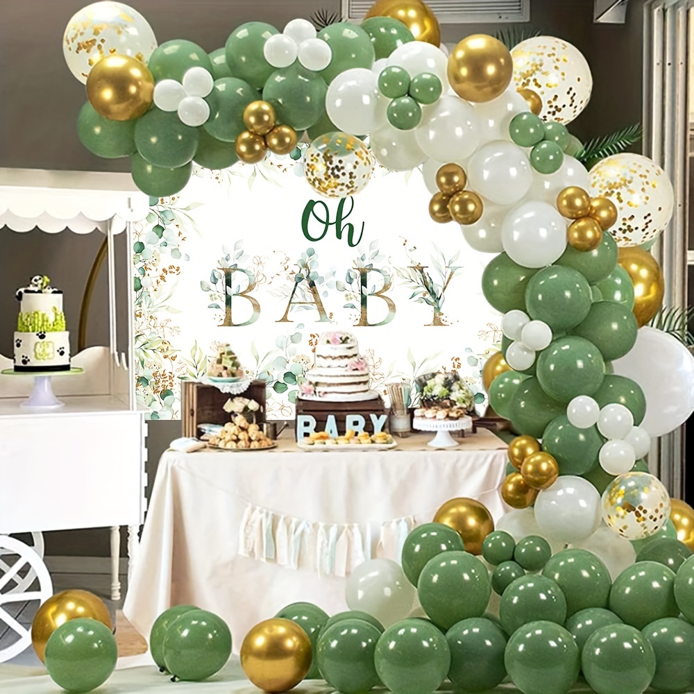 oh baby backdrop golden eucalyptus greenery leaves gender - {region_name}